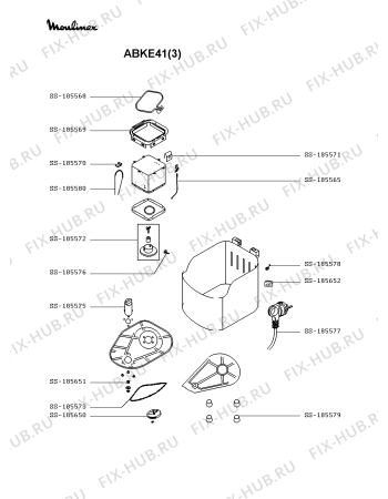 Взрыв-схема хлебопечки Moulinex ABKE41(3) - Схема узла PP003400.9P2