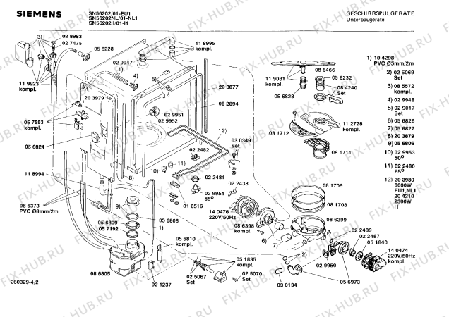 Взрыв-схема посудомоечной машины Siemens SN56202NL - Схема узла 02