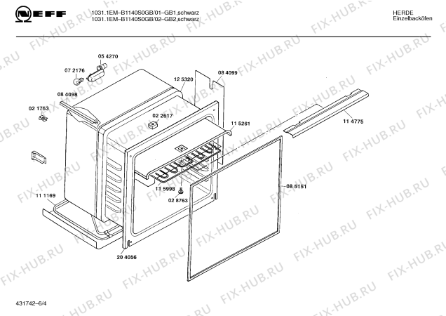 Схема №6 B1140S0GB 10311EM с изображением Часы для духового шкафа Bosch 00088296