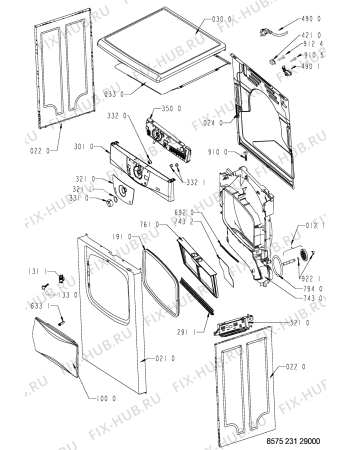 Схема №1 AWZ 231 с изображением Обшивка для сушильной машины Whirlpool 481245210406