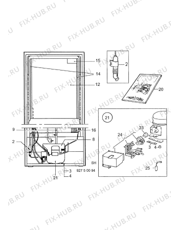 Взрыв-схема холодильника Marijnen CM3030RC - Схема узла Cooling system 017