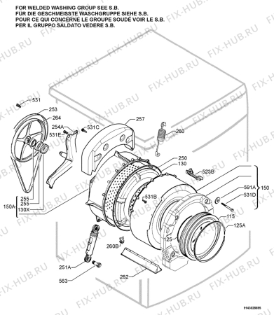 Взрыв-схема стиральной машины Zanussi F1246 - Схема узла Functional parts 267