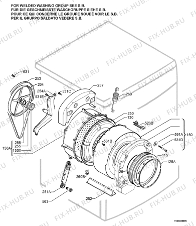 Взрыв-схема стиральной машины Zanussi ZWF1038 - Схема узла Functional parts 267