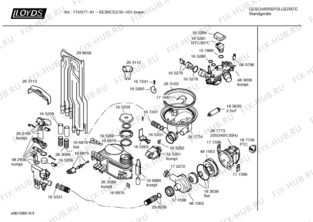 Схема №3 SE3NCE2 Art.: 715/077-91 с изображением Передняя панель для электропосудомоечной машины Bosch 00365328