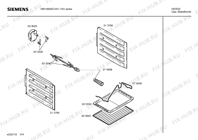 Взрыв-схема плиты (духовки) Siemens HM12820EU - Схема узла 04
