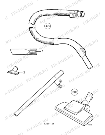 Взрыв-схема пылесоса Electrolux Z1930 - Схема узла Accessories