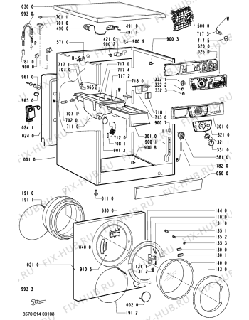 Схема №1 AWO 6141 с изображением Переключатель (таймер) для стиралки Whirlpool 481228210165