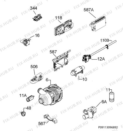 Взрыв-схема посудомоечной машины Aeg GS55AI220W - Схема узла Electrical equipment 268