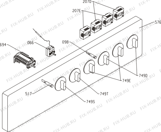 Взрыв-схема плиты (духовки) Gorenje EC7304W (164072, E44V1-E44) - Схема узла 03