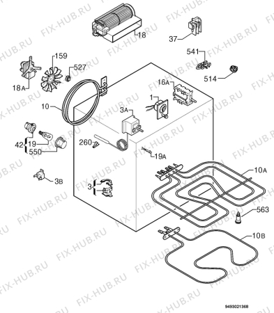 Взрыв-схема плиты (духовки) Zanussi ZBC749N - Схема узла Electrical equipment 268