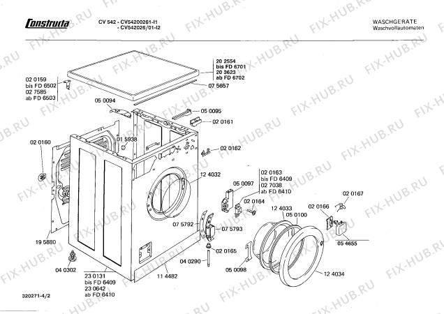 Взрыв-схема стиральной машины Constructa CV542026 CV542 - Схема узла 02