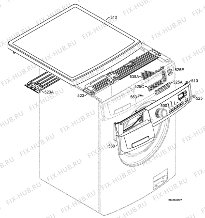 Взрыв-схема стиральной машины Zanussi Electrolux ZWW12570W - Схема узла Command panel 037