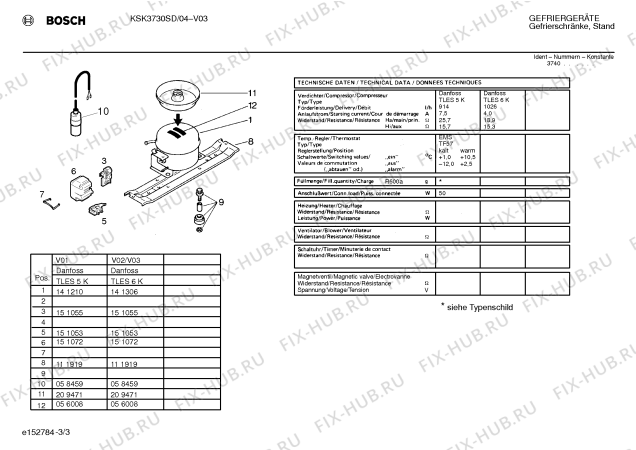 Взрыв-схема холодильника Bosch KSK3730SD - Схема узла 03