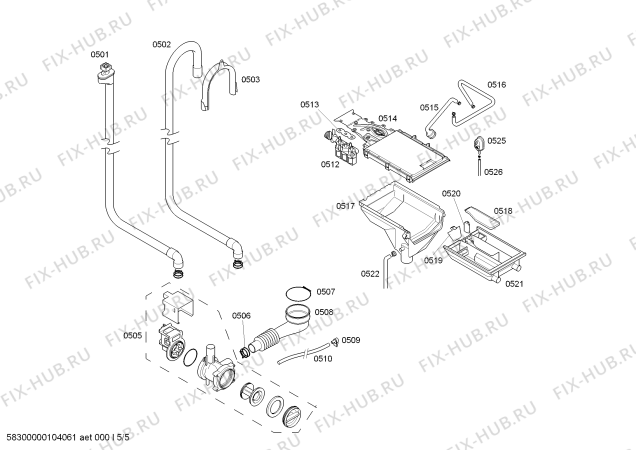 Взрыв-схема стиральной машины Bosch WVT2850FF WVT2850 - Схема узла 05