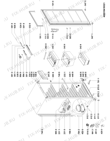 Схема №1 PFV 270W A++ с изображением Дверка для холодильной камеры Whirlpool 481010360347