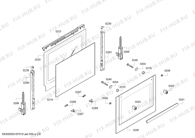 Схема №3 HBA10B450E Horno bosch indep.convenc.inox s/reloj с изображением Передняя часть корпуса для плиты (духовки) Bosch 00673283