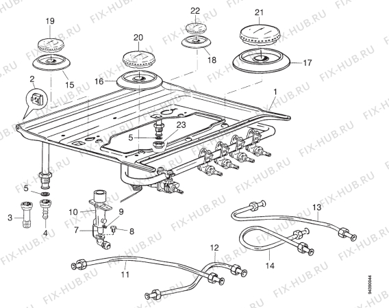 Взрыв-схема комплектующей Zanussi ZC4410W2 - Схема узла Section 3