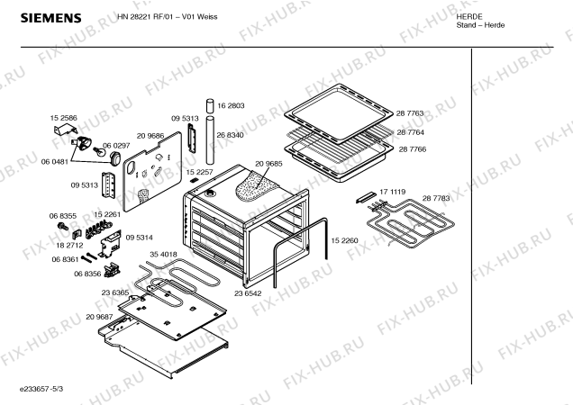 Схема №3 HN28221RF с изображением Стеклокерамика для электропечи Siemens 00236545