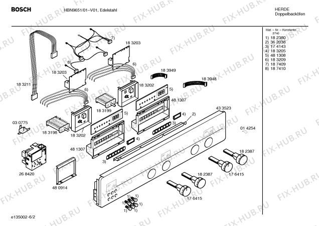 Взрыв-схема плиты (духовки) Bosch HBN9651 - Схема узла 02