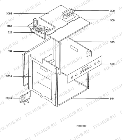 Взрыв-схема плиты (духовки) Aeg Electrolux E3781-7-M - Схема узла Housing 001