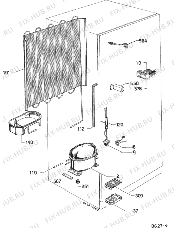 Взрыв-схема холодильника Zanussi ZF22/9RD - Схема узла Cooling system 017