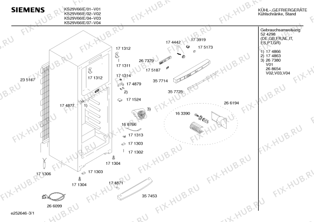 Схема №2 KS29V66 с изображением Дверь для холодильника Siemens 00215880