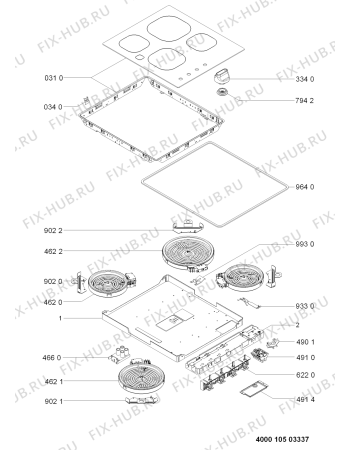 Схема №1 MEC7424AB с изображением Кнопка для плиты (духовки) Whirlpool 481010374016