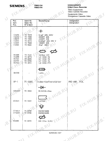Схема №10 FM631Q4 с изображением Инструкция по эксплуатации для телевизора Siemens 00530647