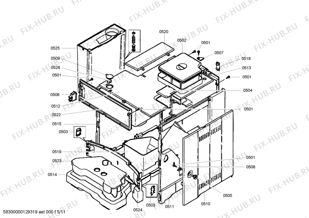 Взрыв-схема кофеварки (кофемашины) Gaggenau CM210110 Gaggenau - Схема узла 06