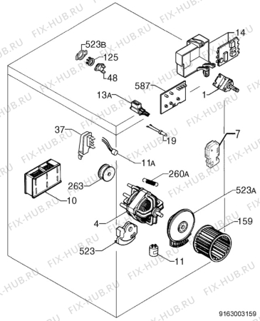 Взрыв-схема сушильной машины Zanussi TDE4234W - Схема узла Electrical equipment 268