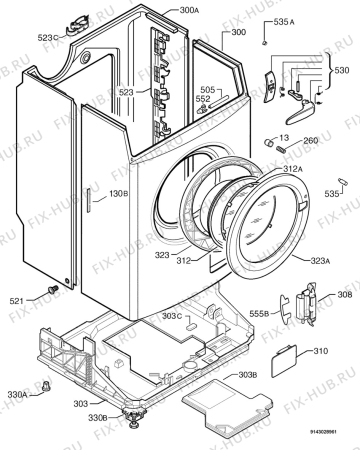Взрыв-схема стиральной машины Electrolux EWF1640 - Схема узла Housing 001