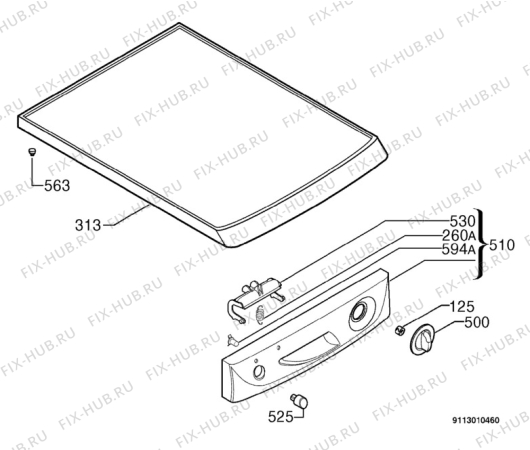 Взрыв-схема посудомоечной машины Zanussi Electrolux DA4131 - Схема узла Command panel 037