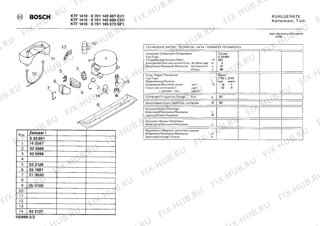 Взрыв-схема холодильника Bosch 0701145067 KTF1410 - Схема узла 02