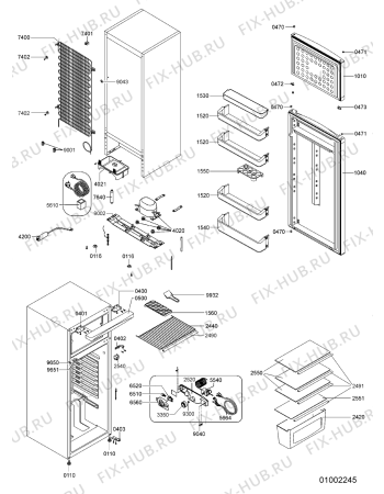 Схема №1 ARC 2353/2 с изображением Элемент корпуса для холодильника Whirlpool 480132102472