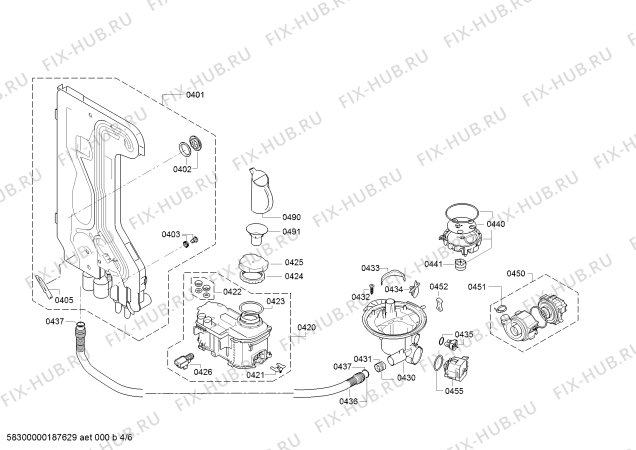 Схема №6 SMS50E02RU с изображением Силовой модуль запрограммированный для посудомоечной машины Bosch 12007931