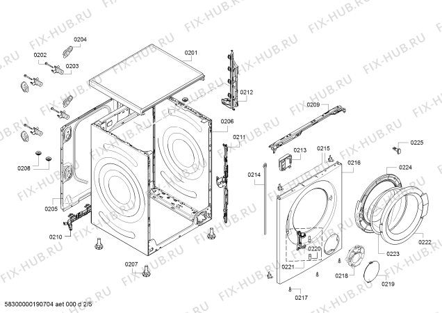 Схема №4 WAT28661ME с изображением Наклейка для стиралки Bosch 00637400