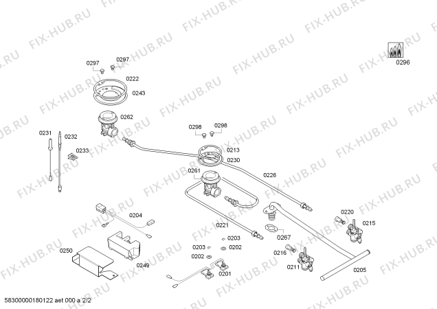 Схема №2 GK21TTG ENC.GK21TTG 2G C30F IH5 V-ZUG PROFI-LINE с изображением Варочная панель для электропечи Bosch 00704120