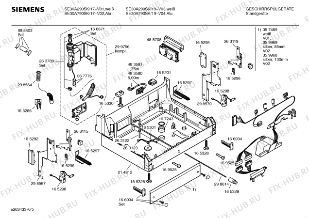 Схема №3 SE30A290SK с изображением Инструкция по эксплуатации для посудомоечной машины Siemens 00584282