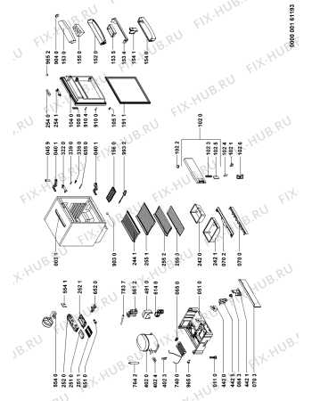 Схема №1 ARG590A1 (F091255) с изображением Наставление для холодильной камеры Indesit C00354457