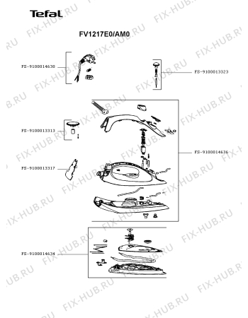 Схема №1 FV1217E0/AM0 с изображением Ручка для электропарогенератора Tefal FS-9100014636