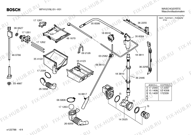 Взрыв-схема стиральной машины Bosch WFH121NL Exclusiv WFH121 - Схема узла 04
