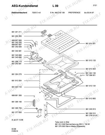 Взрыв-схема плиты (духовки) Aeg 7325E-M - Схема узла Section4