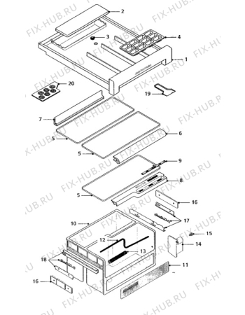 Взрыв-схема холодильника Zanussi ZF43LGA - Схема узла Furniture