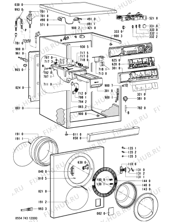 Схема №1 WAK SYMPHONY 1465 с изображением Обшивка для стиральной машины Whirlpool 481245214779