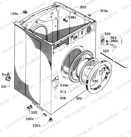 Взрыв-схема стиральной машины Zanussi ML823F - Схема узла Cabinet + armatures