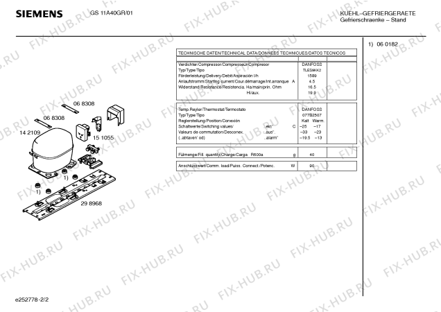 Взрыв-схема холодильника Siemens GS11A40GR - Схема узла 02