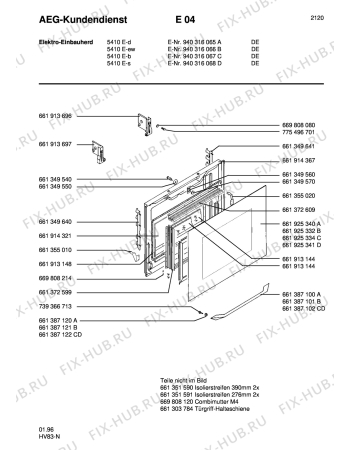 Взрыв-схема плиты (духовки) Aeg 5410E-B - Схема узла Section3