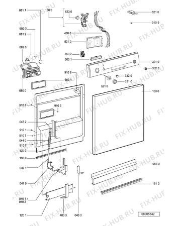 Схема №2 GSFS 5420 WS с изображением Панель для посудомойки Whirlpool 481245372972