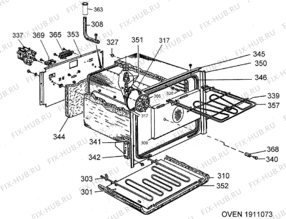 Взрыв-схема вытяжки Gorenje COOKER 600 A543C62A RU   -White FS 60 (900000653, A543C62A) - Схема узла 03