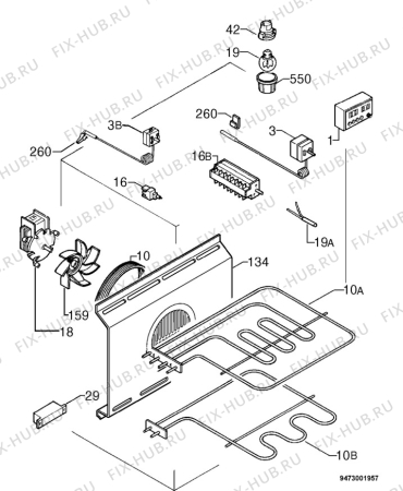 Взрыв-схема плиты (духовки) Aeg C5100G-M - Схема узла Electrical equipment 268